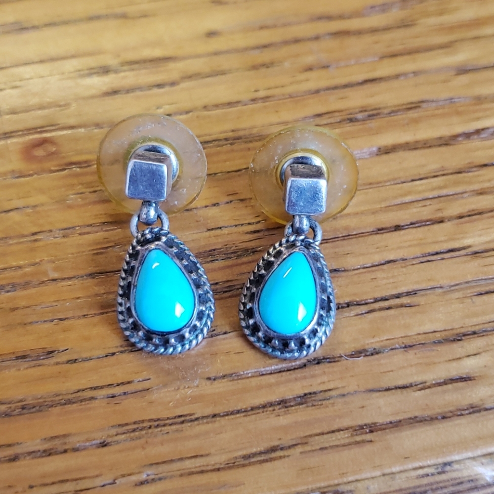 Vintage Navajo Sterling Geneva J.A. Earrings